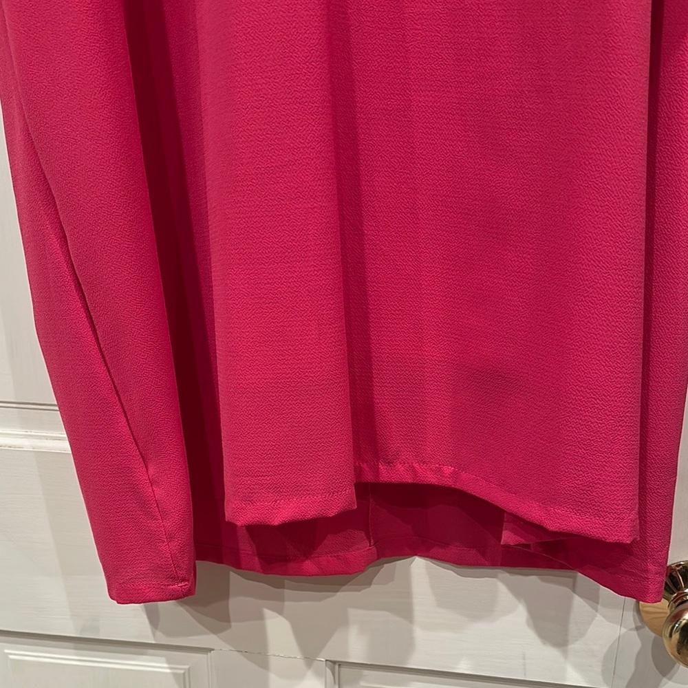 Pink Ruffle Sleeve Crepe Style Dress - Picture 6 of 8